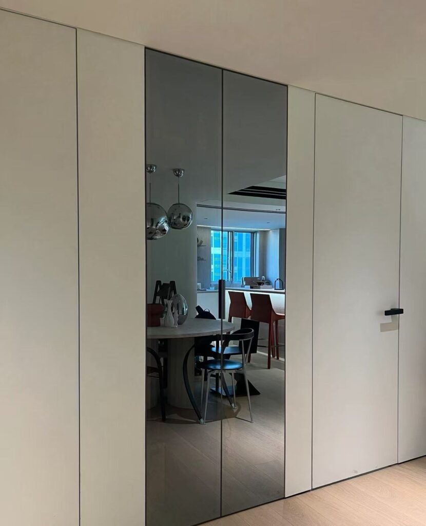 Shoe cabinet glass door case