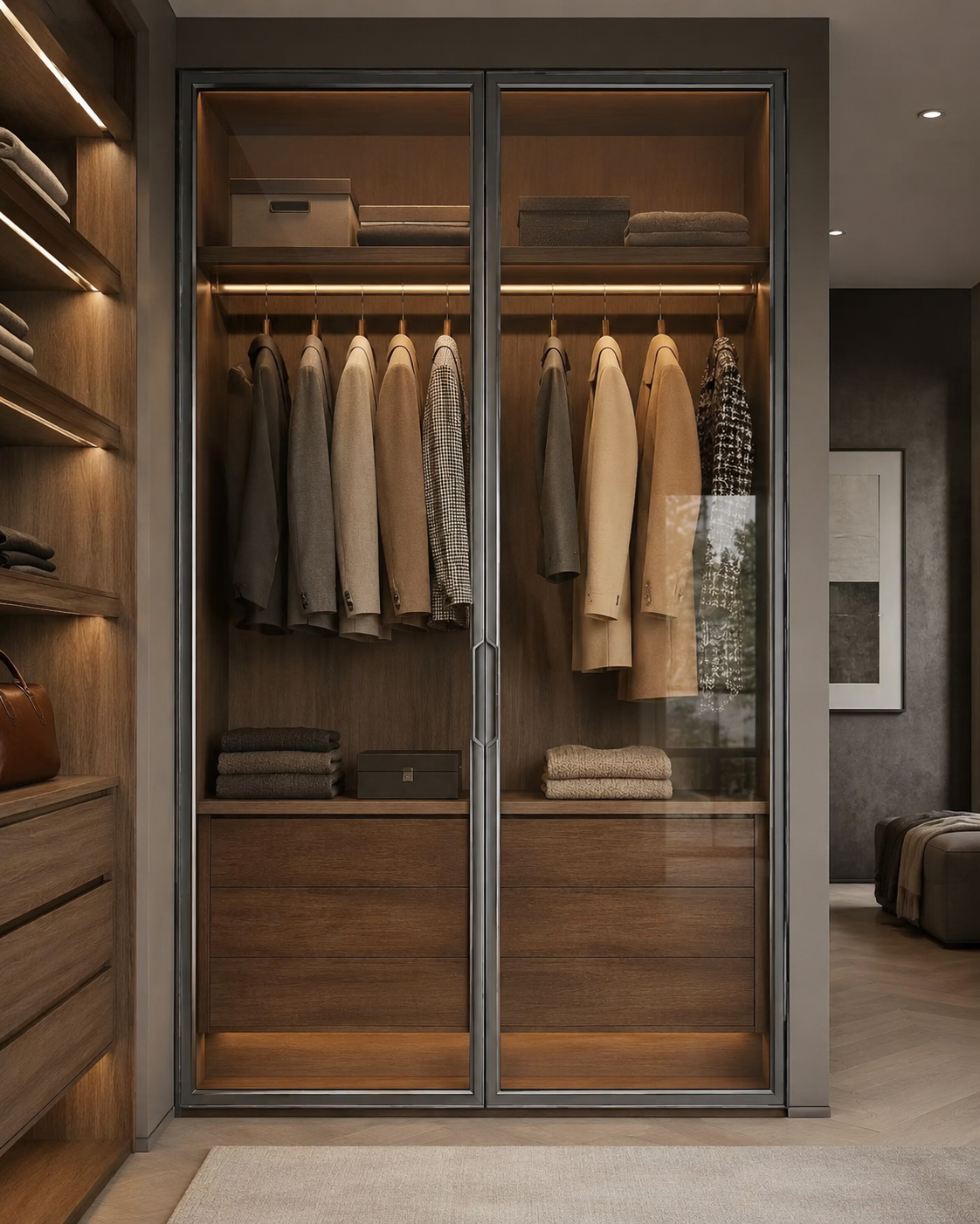 20 Series Full-Frame Minimalist Glass Door with Horn Pull