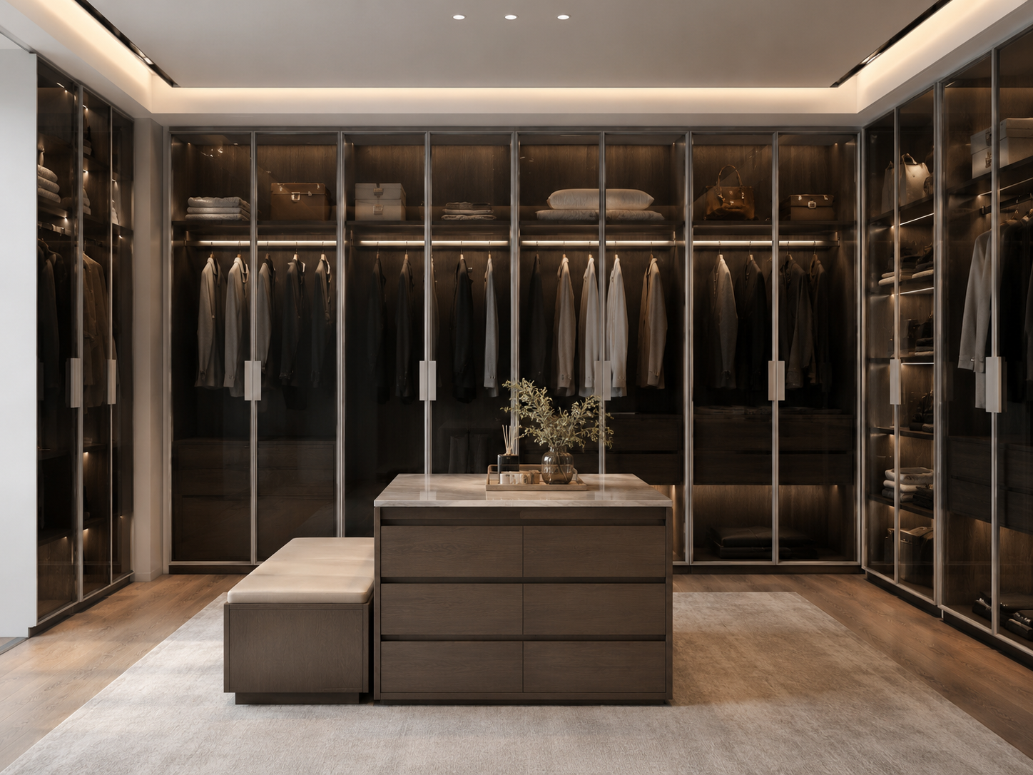 20 Series Vertical Recessed Pull Full-Frame Minimalist Glass Door
