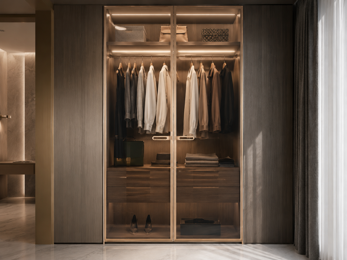 20 Series Horizontal Recessed Pull Full-Frame Minimalist Glass Door