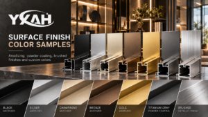 Range of aluminium profile finishes and system components for interior projects